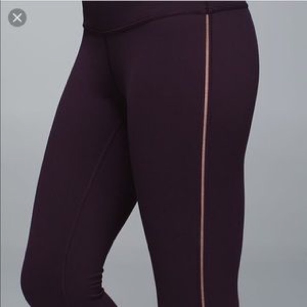 Lululemon Black cherry high times with mesh